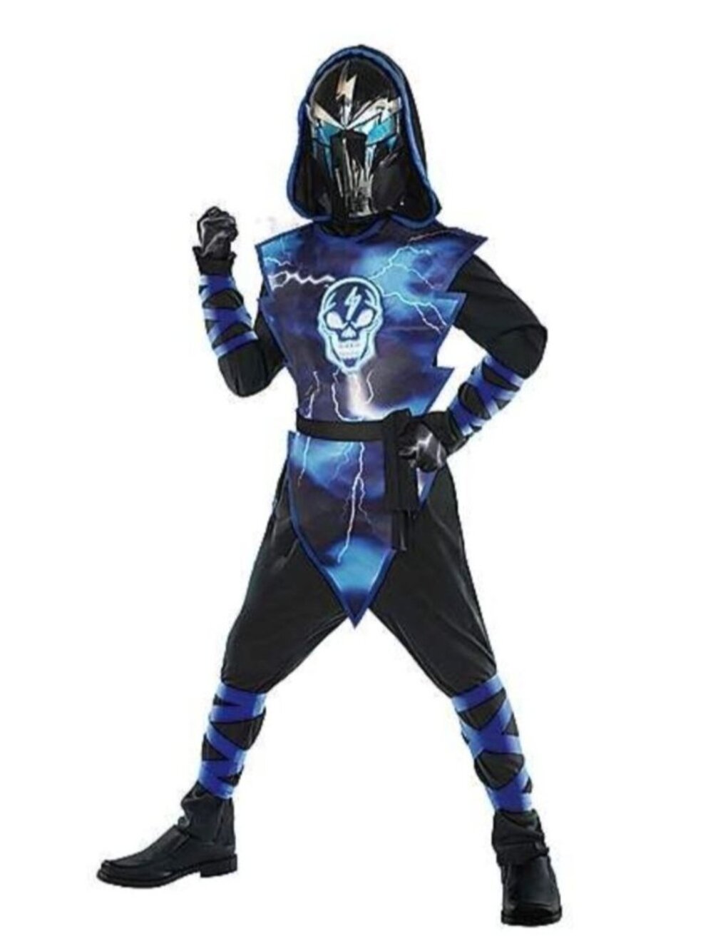 Spirit Halloween Boys S Ninja Costume Xtreme Lightning Light-Up Mask Gloves Belt
